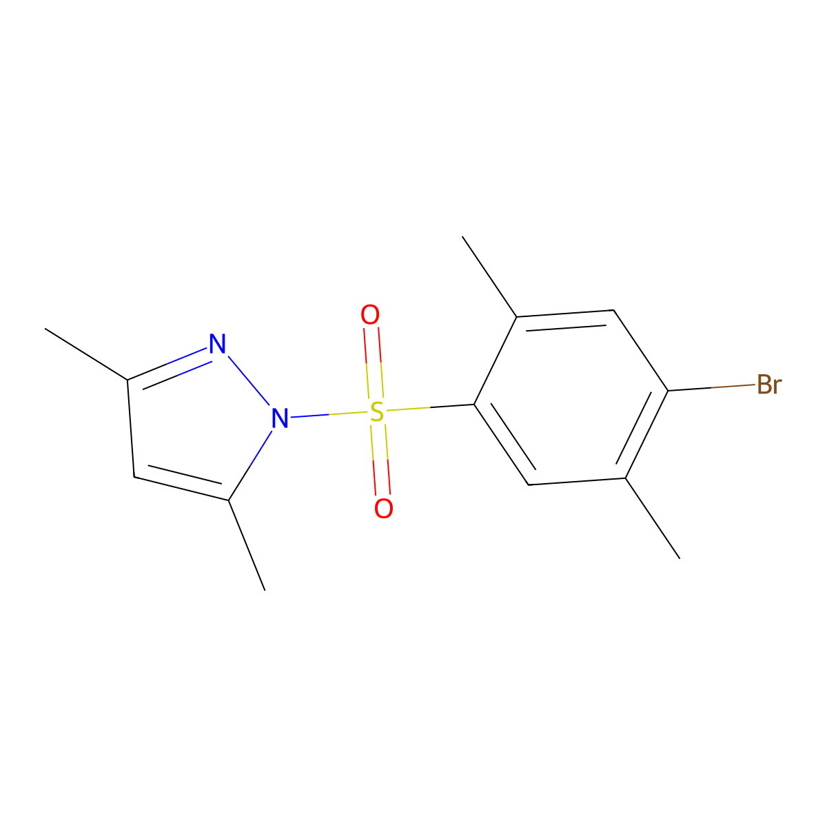 1-(4-Bromo-2,5-dimethylphenyl)sulfonyl-3,5-dimethylpyrazole molecular structure, CAS 433689-31-7