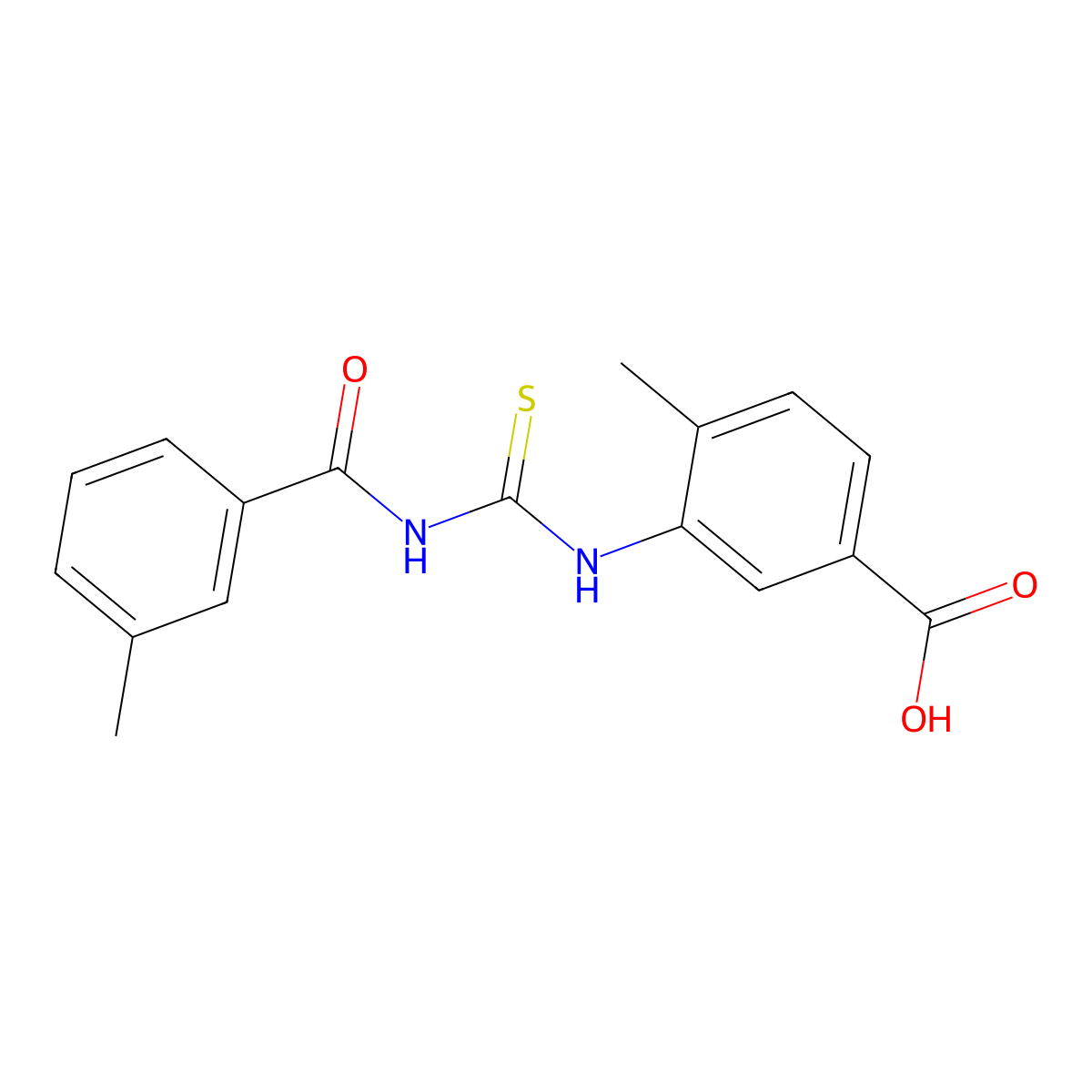 4-Methyl-3-({[(3-methylphenyl)carbonyl]carbamothioyl}amino)benzoic acid molecular structure, CAS 433689-40-8