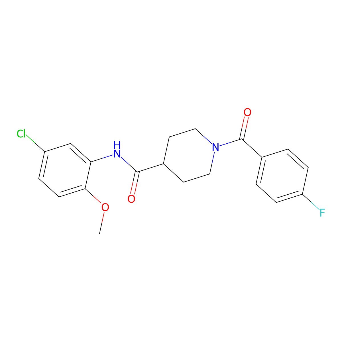 N-(5-chloro-2-methoxyphenyl)-1-(4-fluorobenzoyl)piperidine-4-carboxamide molecular structure, CAS 433689-44-2