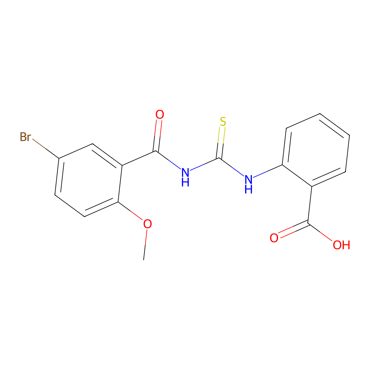 2-({[(5-Bromo-2-methoxyphenyl)carbonyl]carbamothioyl}amino)benzoic acid molecular structure, CAS 433689-46-4