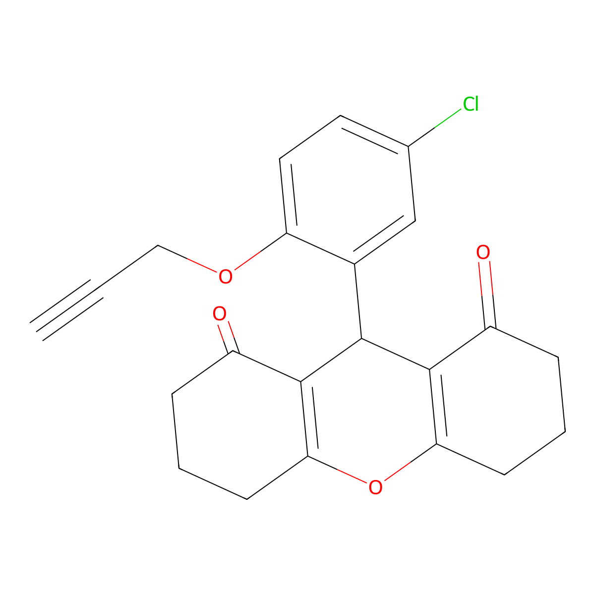 9-(5-chloro-2-prop-2-ynoxyphenyl)-3,4,5,6,7,9-hexahydro-2H-xanthene-1,8-dione molecular structure, CAS 433689-51-1