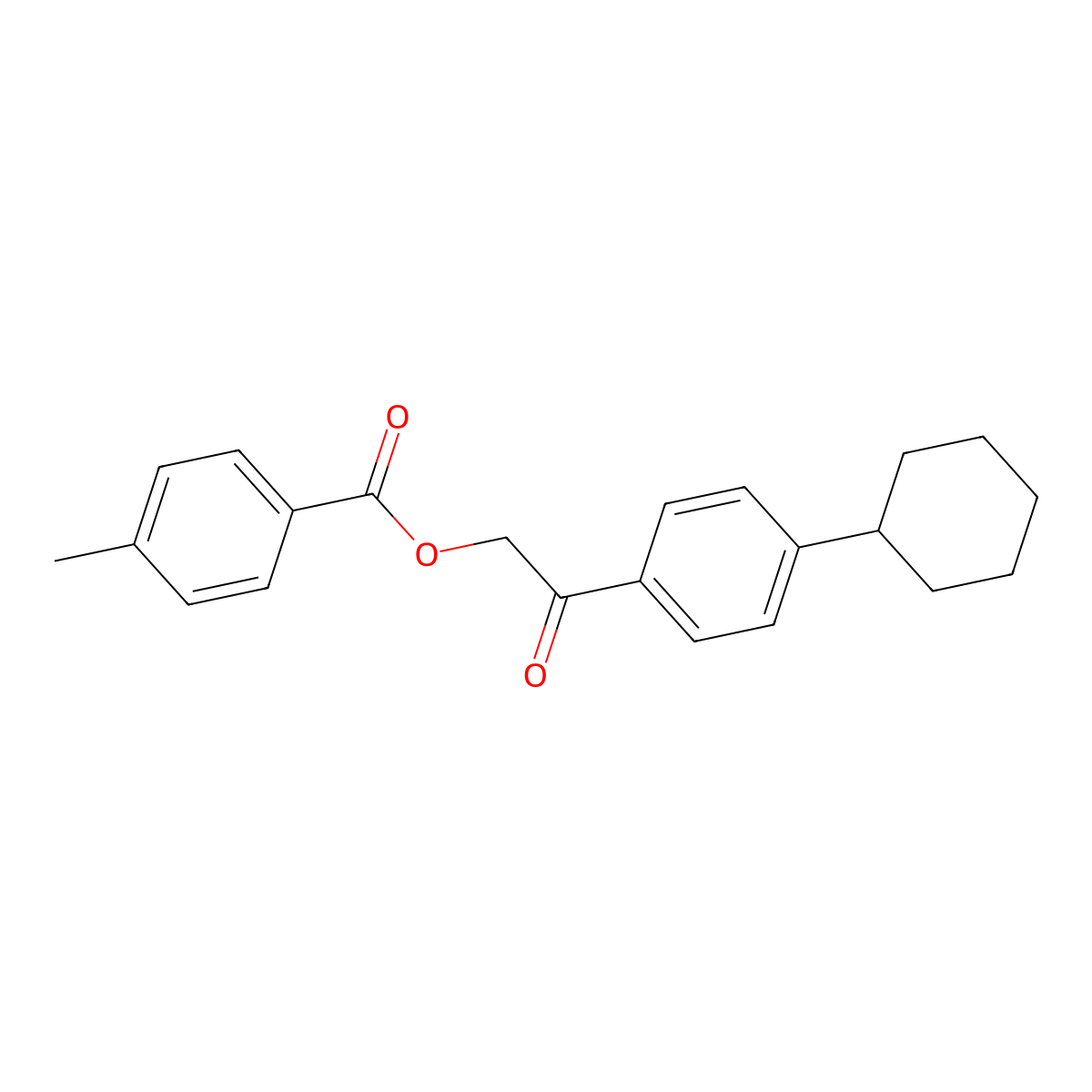 2-(4-Cyclohexylphenyl)-2-oxoethyl 4-methylbenzoate molecular structure, CAS 433689-65-7