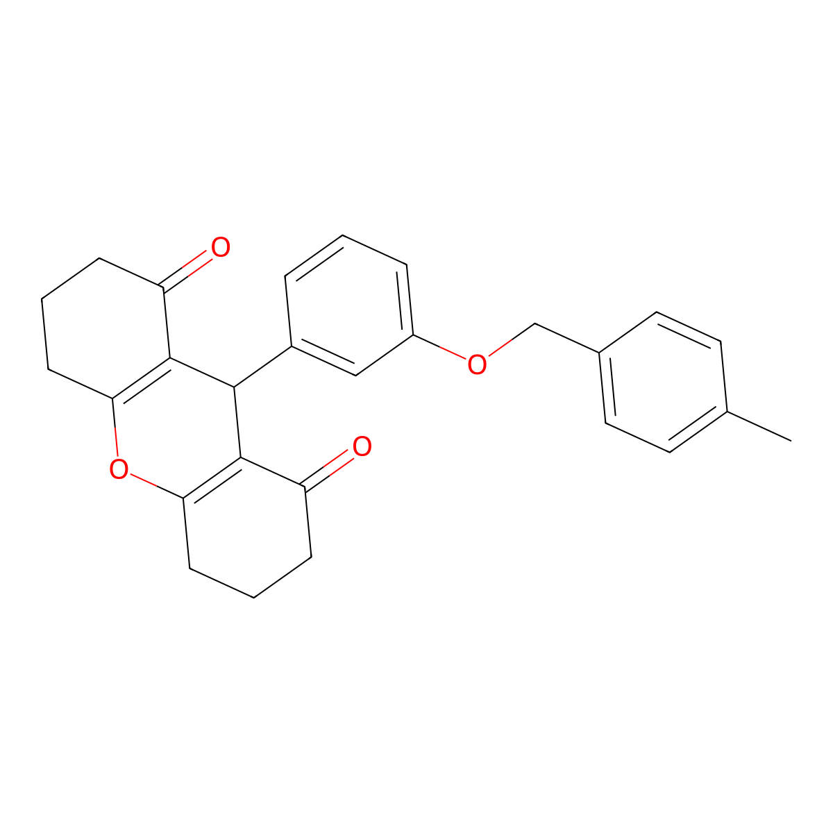 9-[3-[(4-methylphenyl)methoxy]phenyl]-3,4,5,6,7,9-hexahydro-2H-xanthene-1,8-dione molecular structure, CAS 433689-70-4