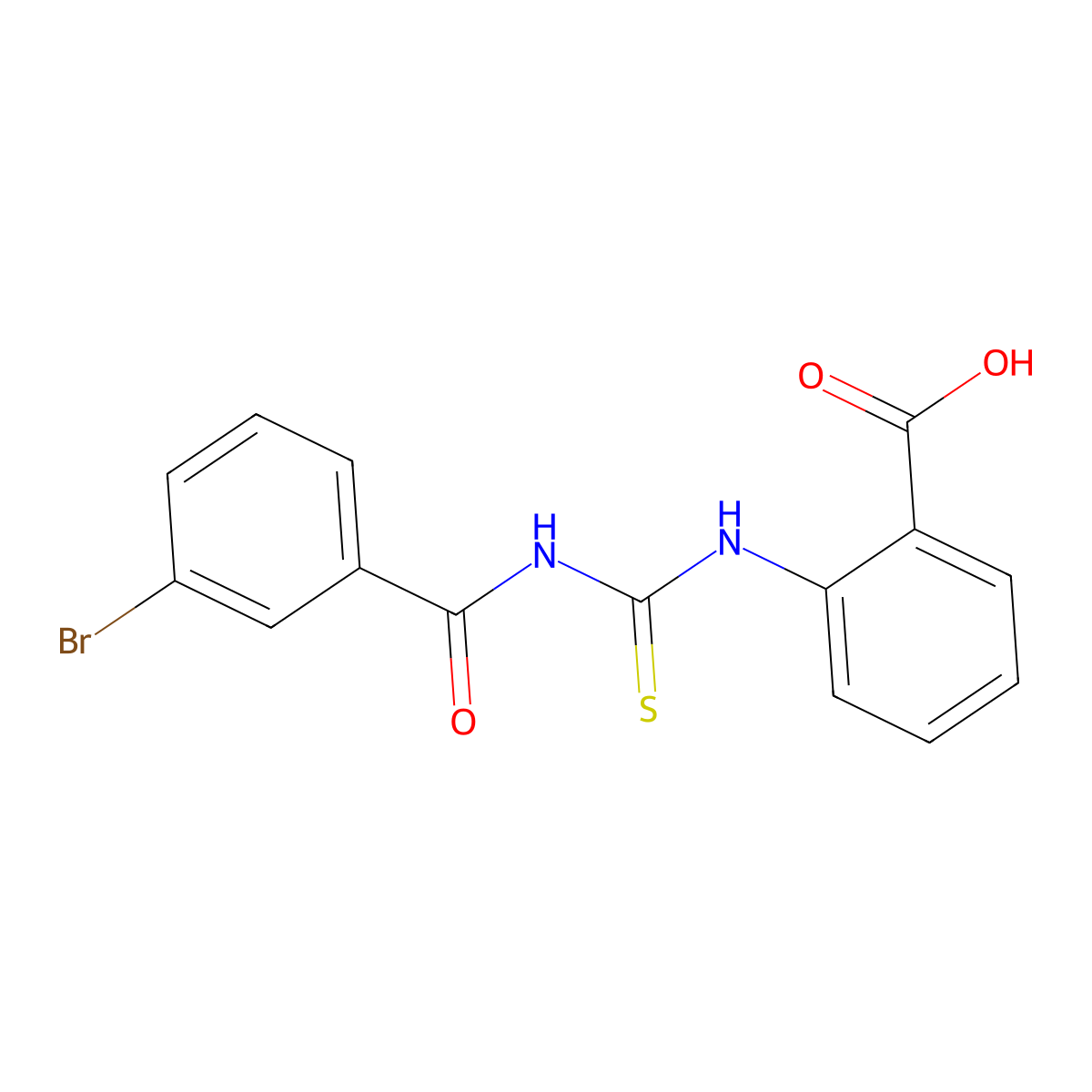 2-({[(3-Bromophenyl)carbonyl]carbamothioyl}amino)benzoic acid molecular structure, CAS 433689-72-6