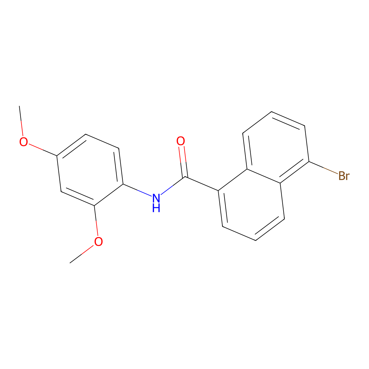 5-bromo-N-(2,4-dimethoxyphenyl)naphthalene-1-carboxamide molecular structure, CAS 433689-74-8