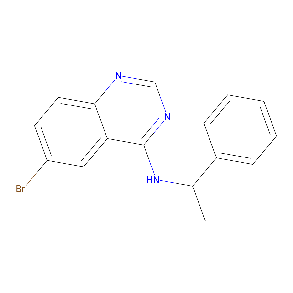 6-bromo-N-(1-phenylethyl)quinazolin-4-amine molecular structure, CAS 433689-76-0