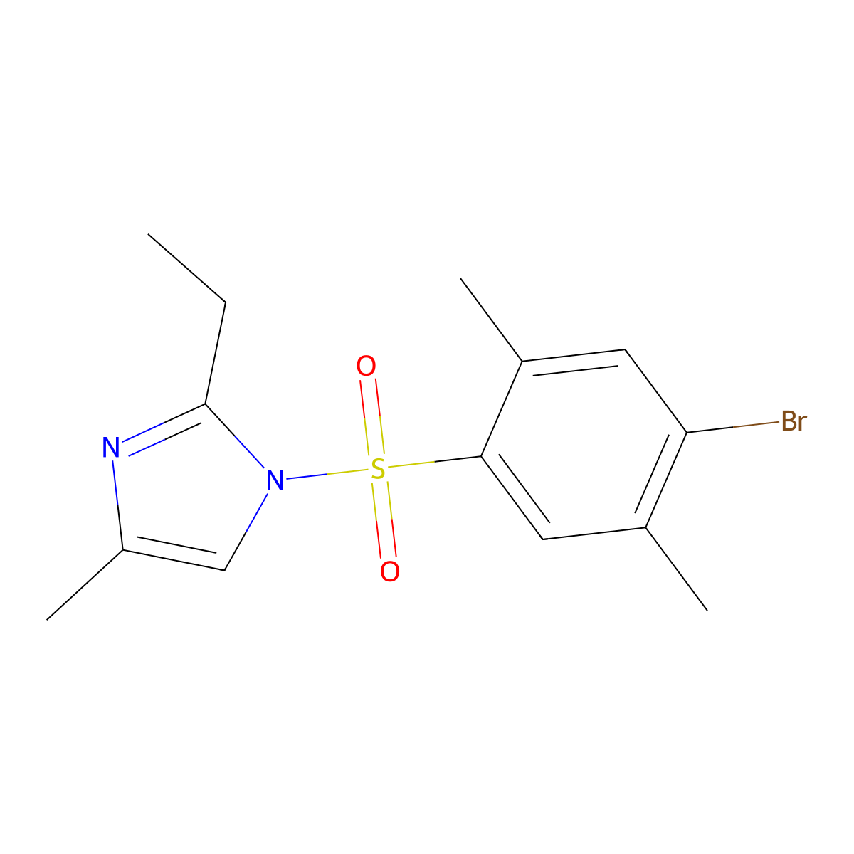 1-(4-Bromo-2,5-dimethylphenyl)sulfonyl-2-ethyl-4-methylimidazole molecular structure, CAS 433689-77-1