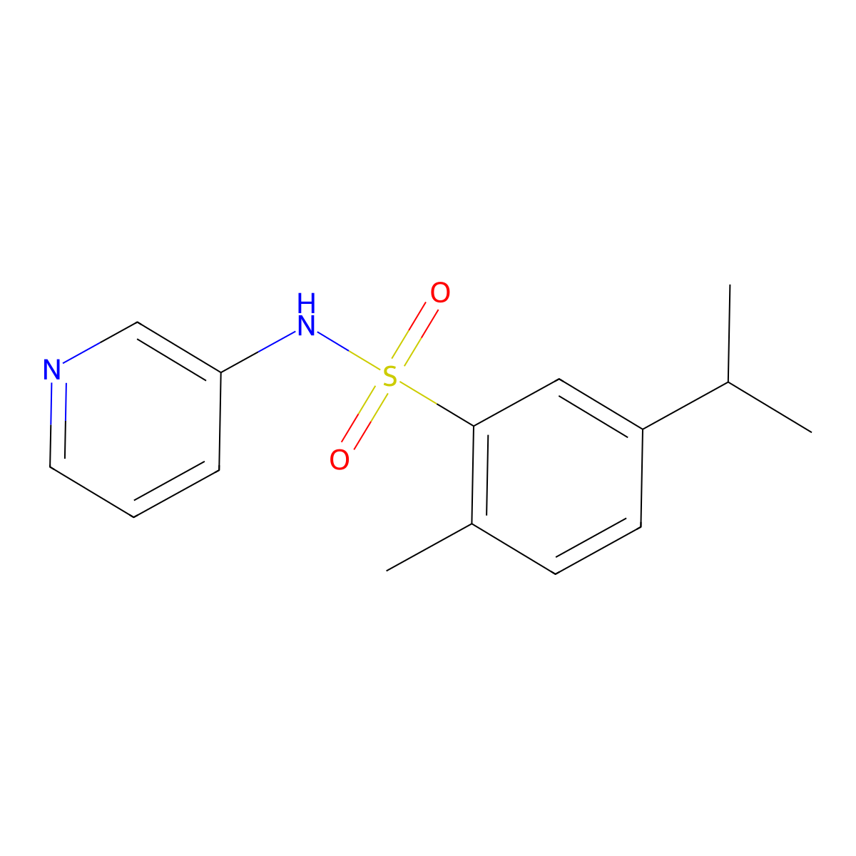 5-isopropyl-2-methyl-N-3-pyridinylbenzenesulfonamide molecular structure, CAS 433689-85-1
