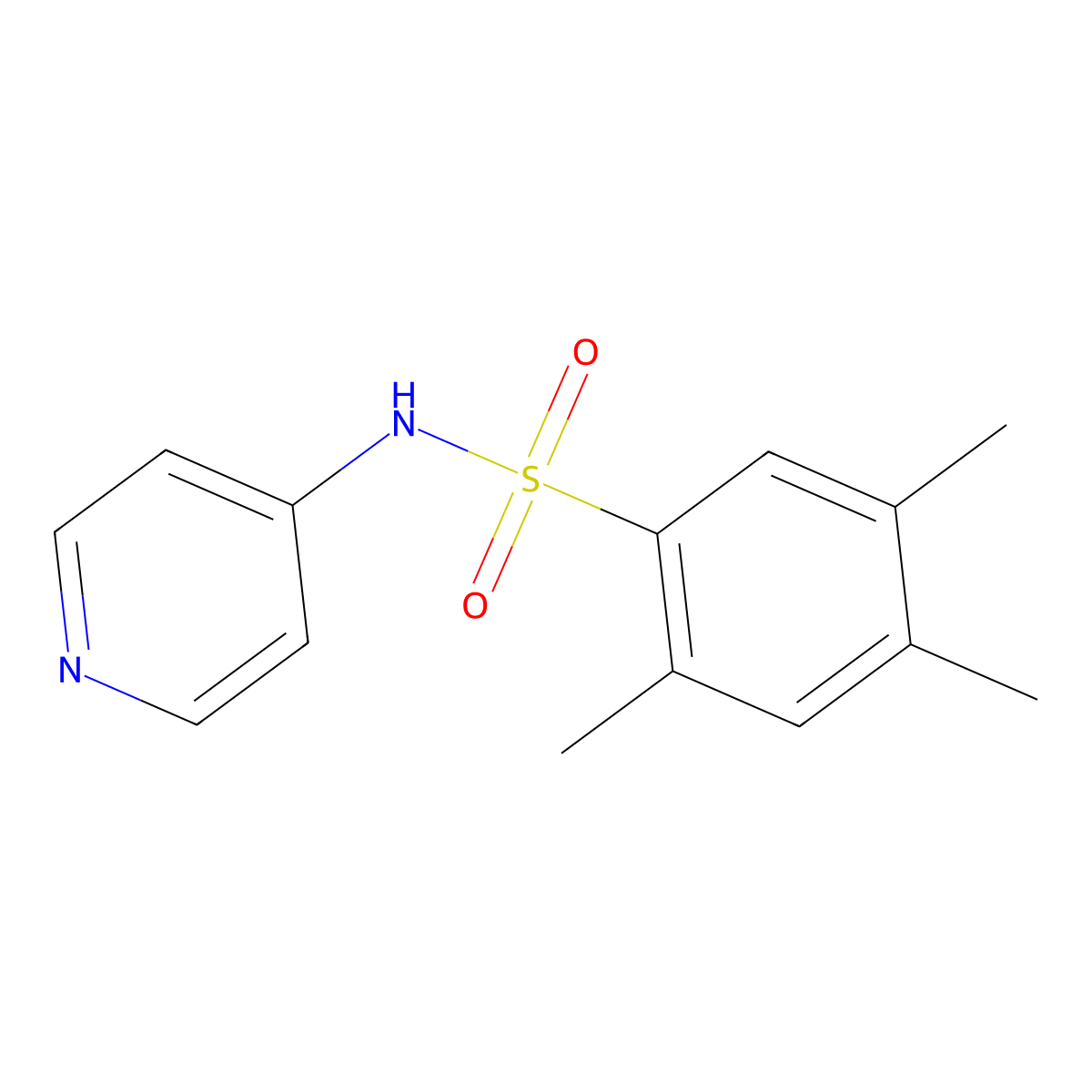 2,4,5-trimethyl-N-pyridin-4-ylbenzenesulfonamide molecular structure, CAS 433689-90-8
