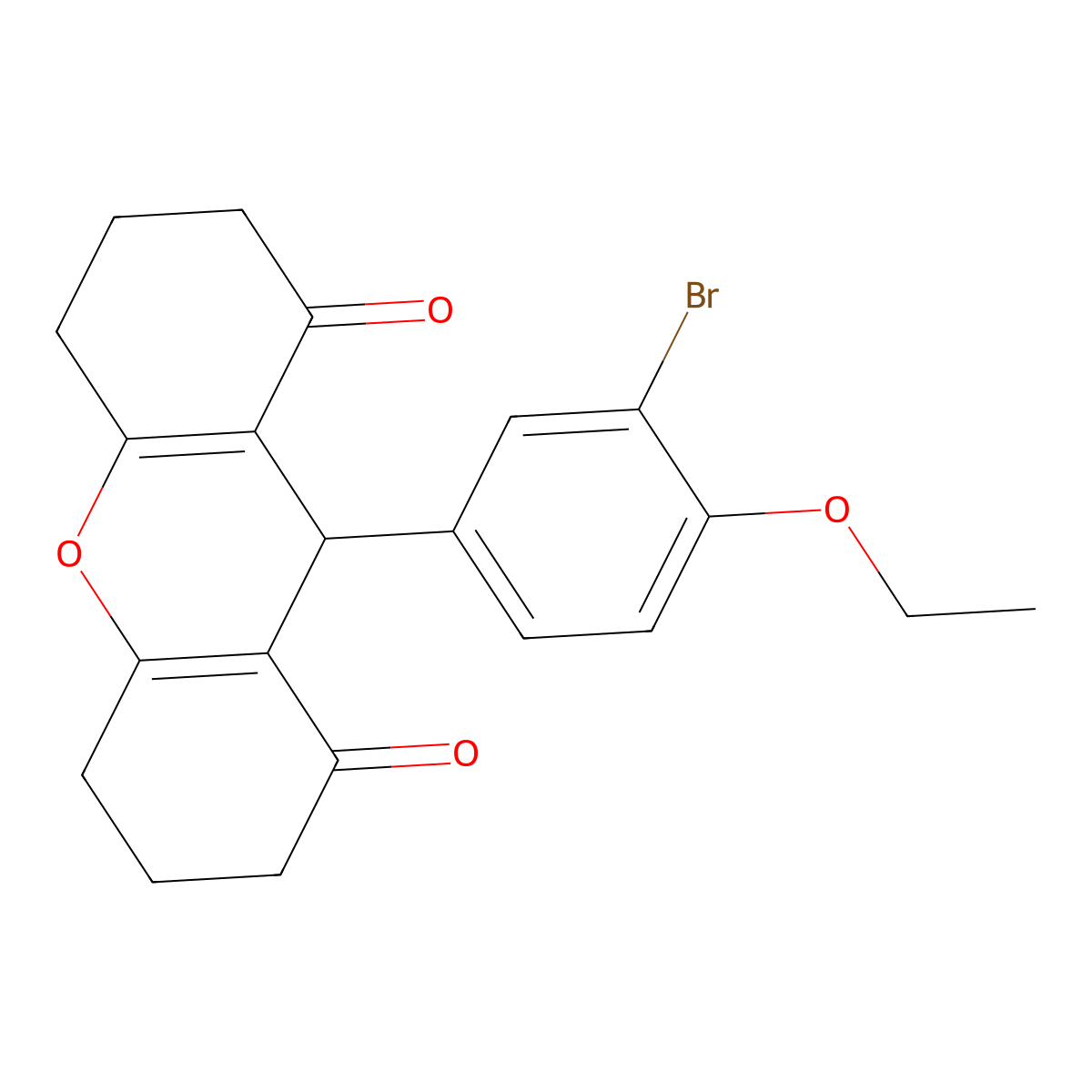 9-(3-bromo-4-ethoxyphenyl)-3,4,5,6,7,9-hexahydro-2H-xanthene-1,8-dione molecular structure, CAS 433689-93-1