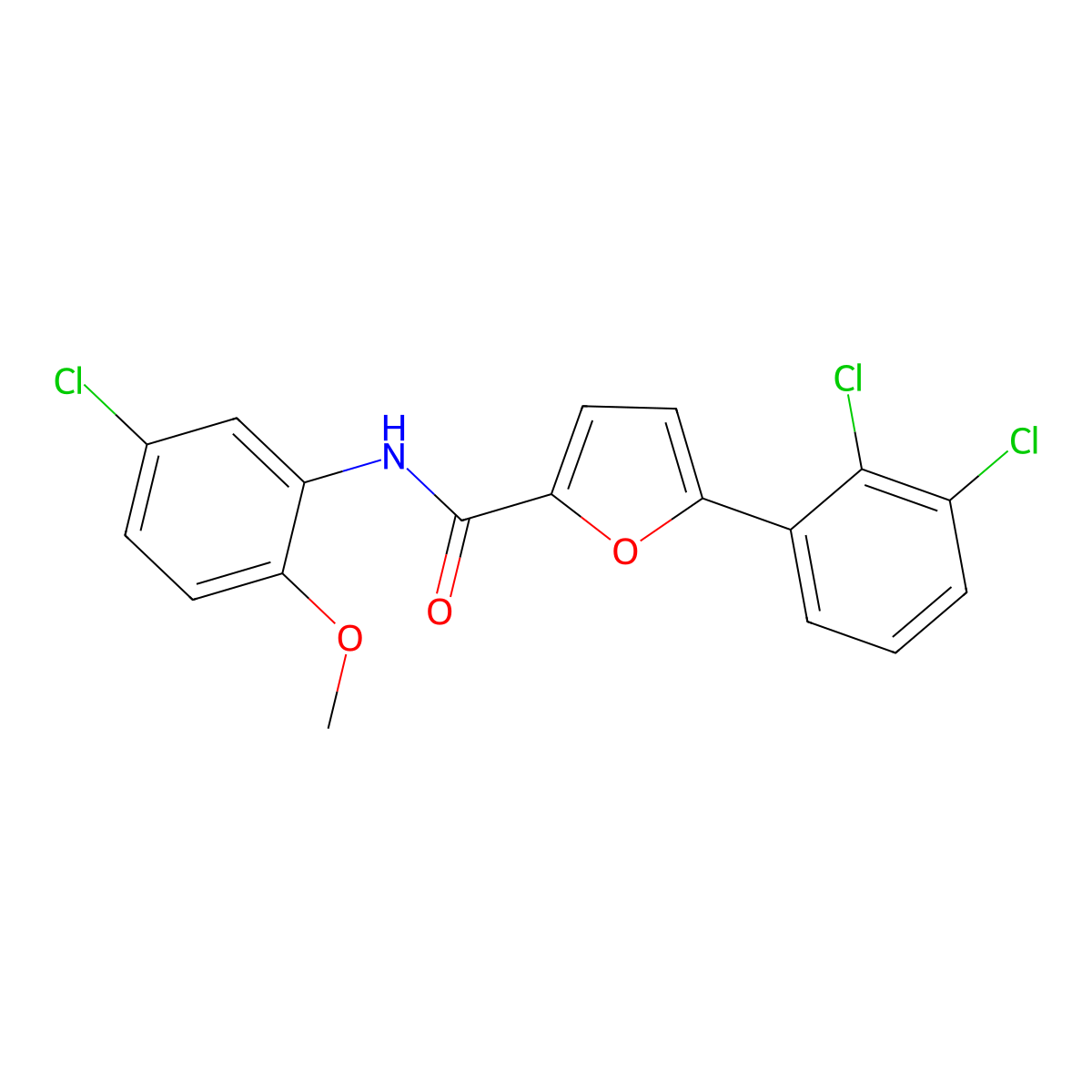 N-(5-chloro-2-methoxyphenyl)-5-(2,3-dichlorophenyl)furan-2-carboxamide molecular structure, CAS 433689-95-3