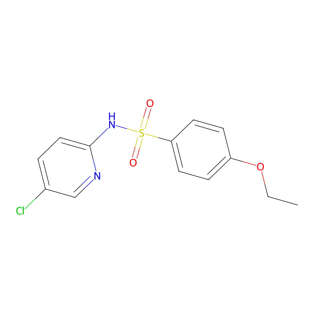 N-(5-chloropyridin-2-yl)-4-ethoxybenzene-1-sulfonamide molecular structure, CAS 433689-96-4