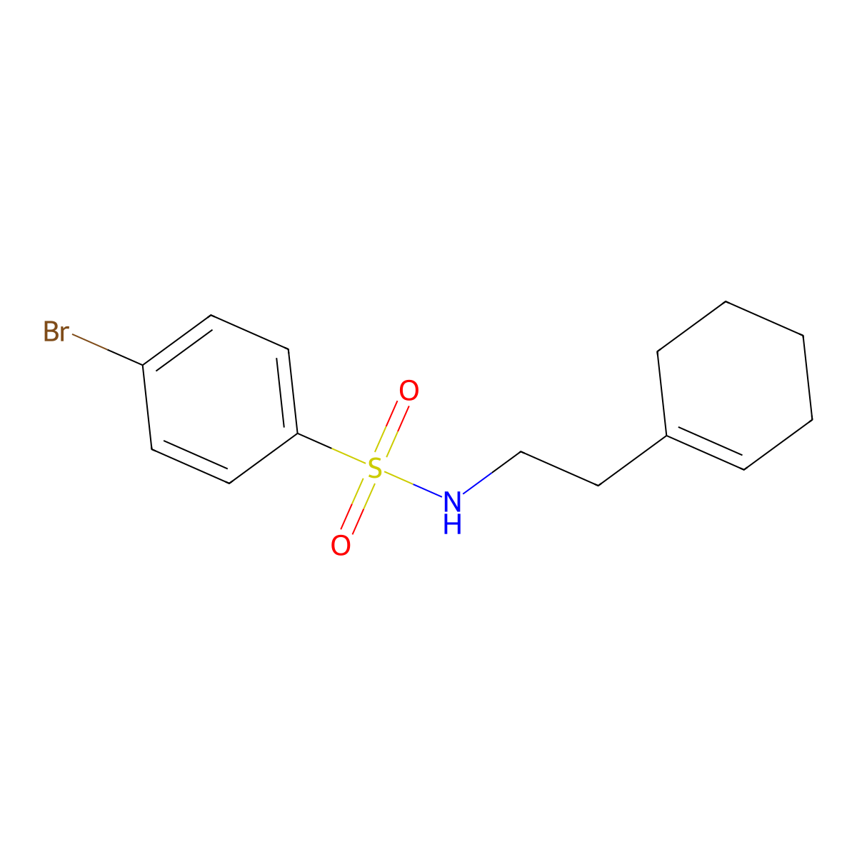 4-bromo-N-[2-(cyclohexen-1-yl)ethyl]benzenesulfonamide molecular structure, CAS 433690-17-6