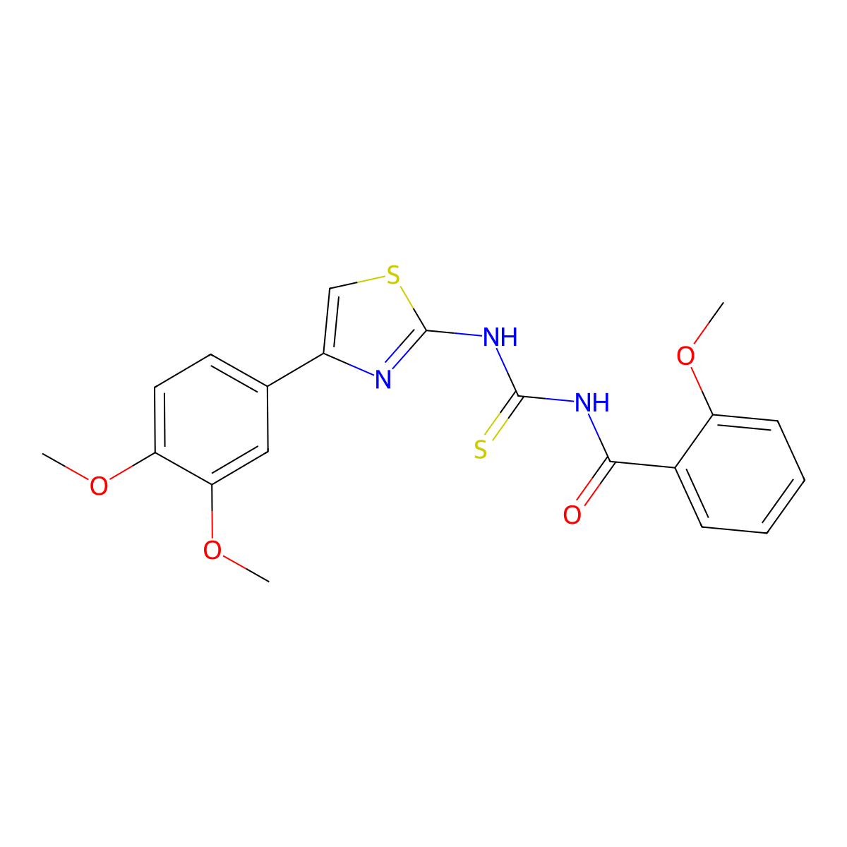 N-[[4-(3,4-dimethoxyphenyl)-1,3-thiazol-2-yl]carbamothioyl]-2-methoxybenzamide molecular structure, CAS 433690-19-8