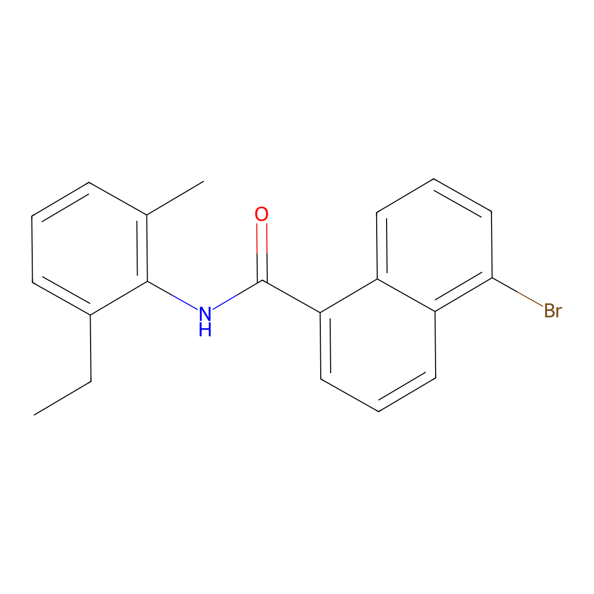5-bromo-N-(2-ethyl-6-methylphenyl)naphthalene-1-carboxamide molecular structure, CAS 433690-30-3