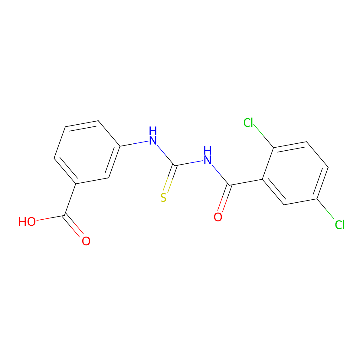 3-({[(2,5-Dichlorophenyl)carbonyl]carbamothioyl}amino)benzoic acid molecular structure, CAS 433690-42-7