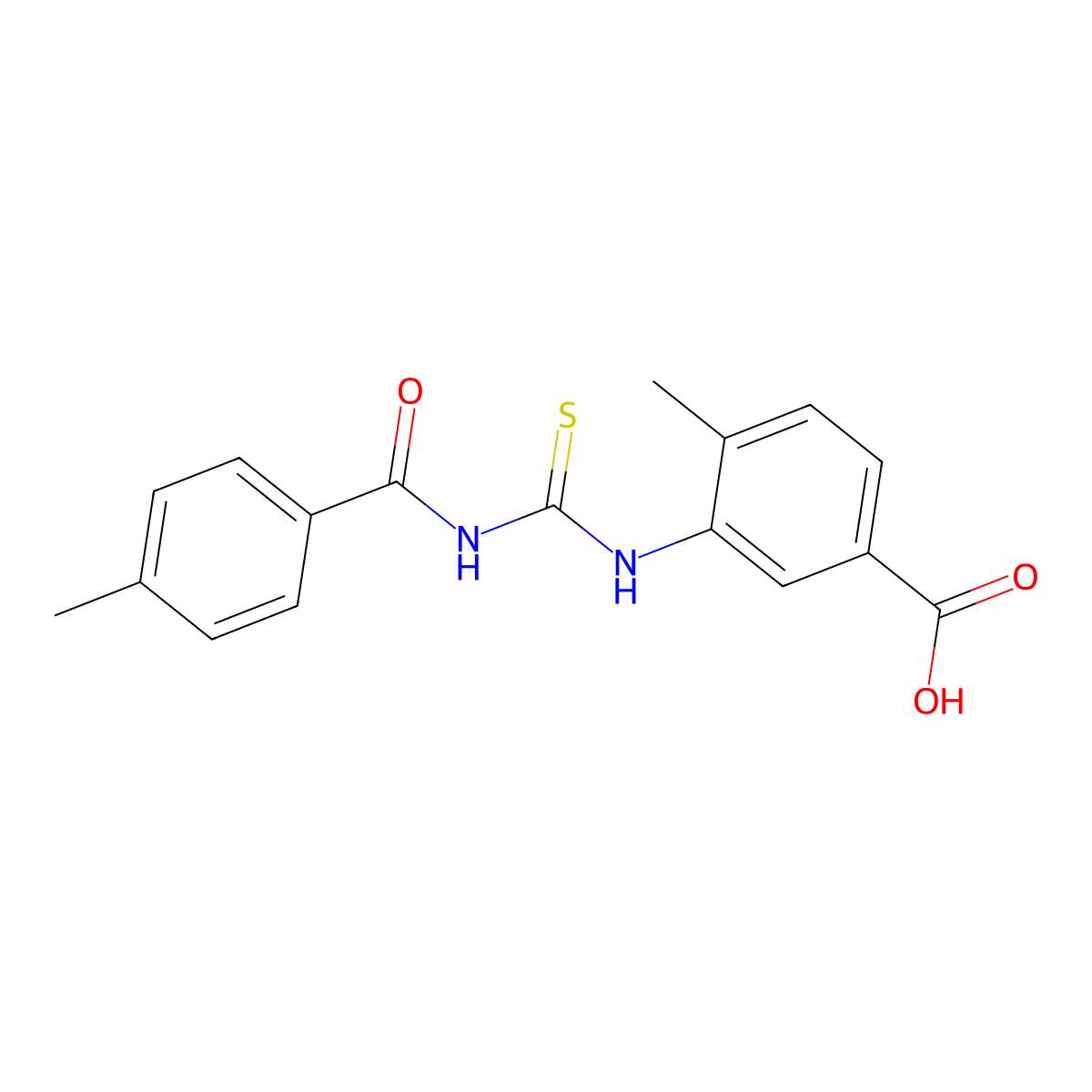 4-Methyl-3-({[(4-methylphenyl)carbonyl]carbamothioyl}amino)benzoic acid molecular structure, CAS 433690-43-8