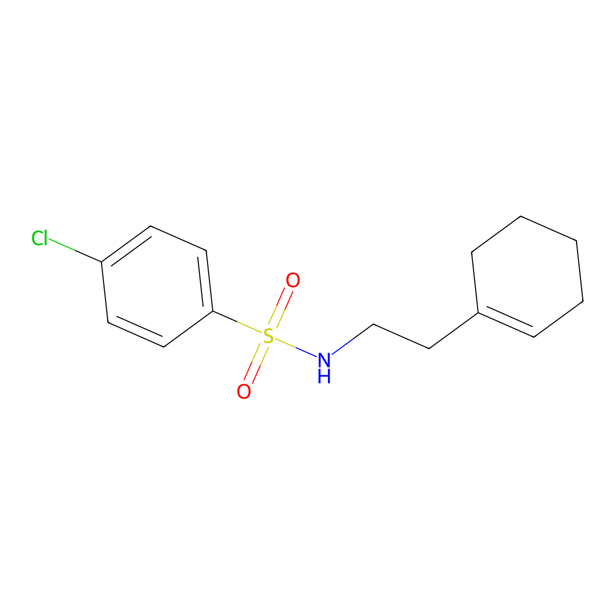 4-chloro-N-[2-(cyclohex-1-en-1-yl)ethyl]benzene-1-sulfonamide molecular structure, CAS 433690-47-2
