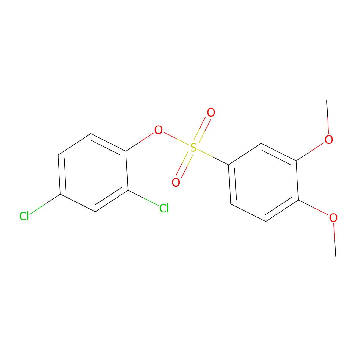 2,4-Dichlorophenyl 3,4-dimethoxybenzenesulfonate molecular structure, CAS 433690-48-3
