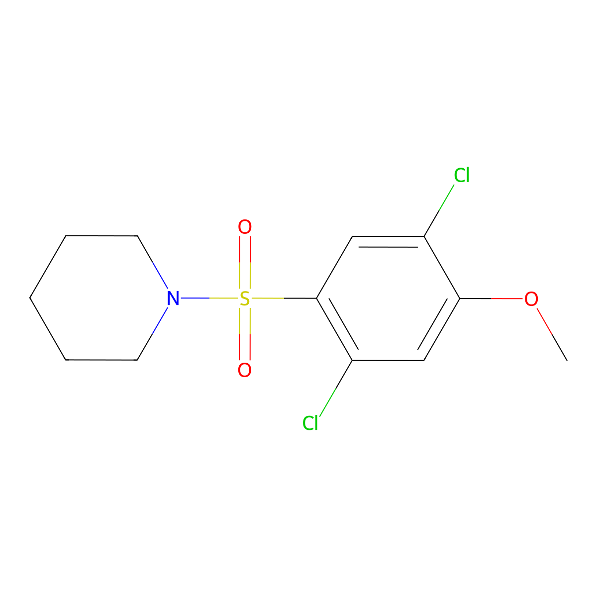 1-((2,5-Dichloro-4-methoxyphenyl)sulfonyl)piperidine molecular structure, CAS 433690-62-1