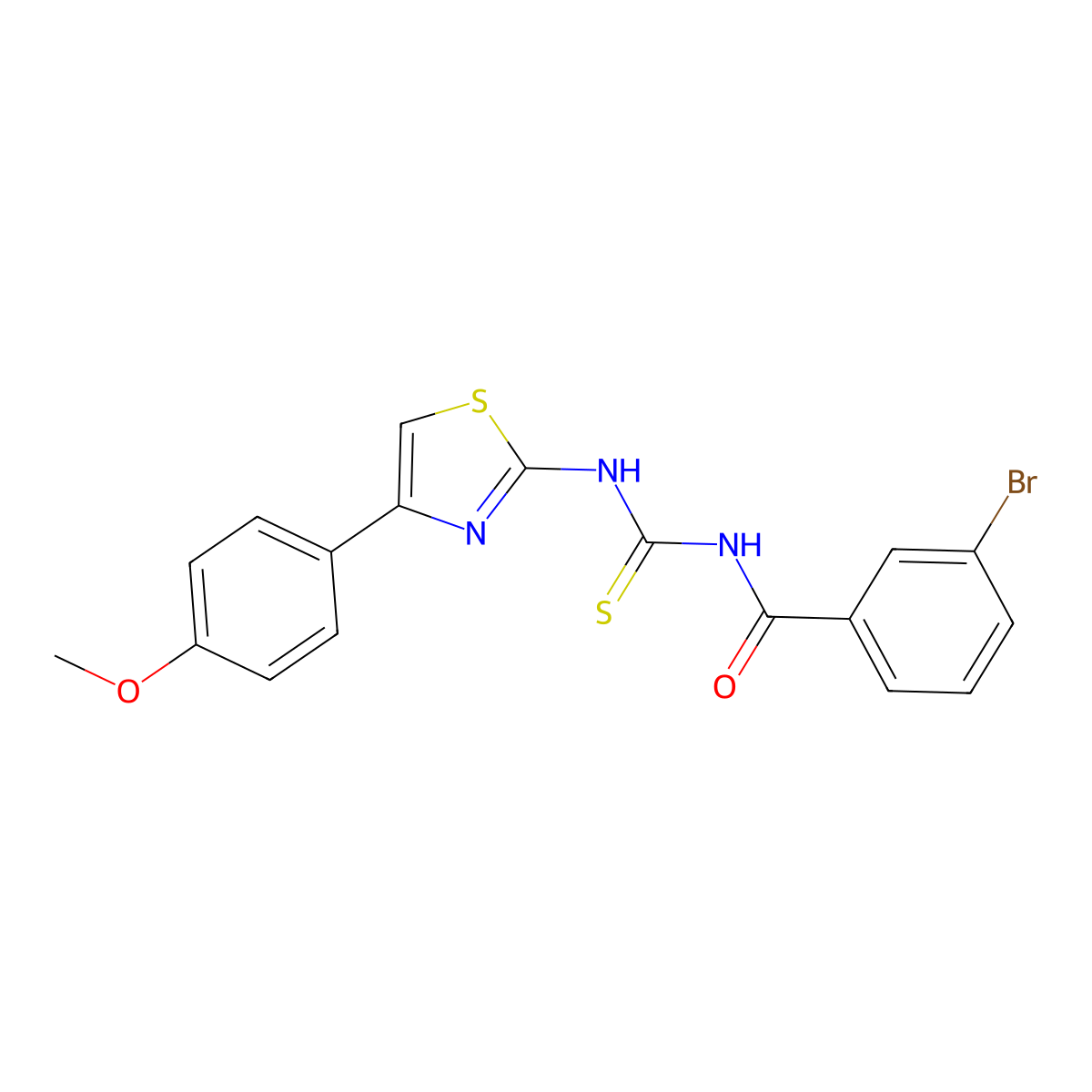 3-bromo-N-{[4-(4-methoxyphenyl)-1,3-thiazol-2-yl]carbamothioyl}benzamide molecular structure, CAS 433690-63-2