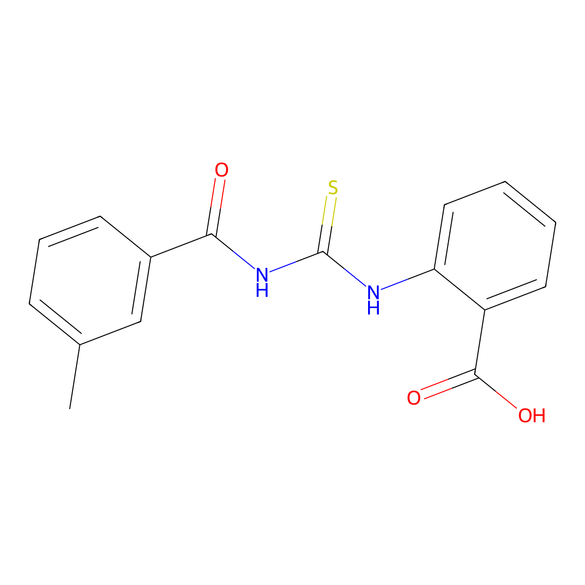 2-({[(3-Methylbenzoyl)amino]carbonothioyl}amino)benzoic acid molecular structure, CAS 433690-64-3
