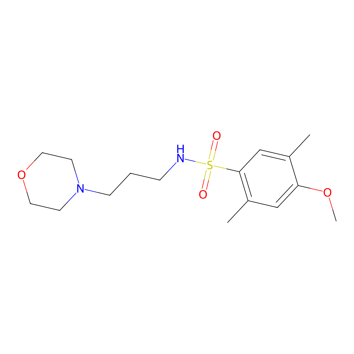 4-methoxy-2,5-dimethyl-N-(3-morpholinopropyl)benzenesulfonamide molecular structure, CAS 433690-71-2