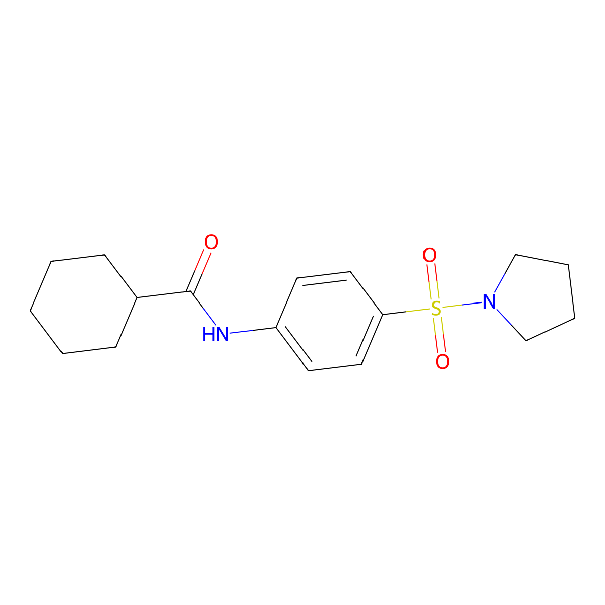 N-[4-(pyrrolidin-1-ylsulfonyl)phenyl]cyclohexanecarboxamide molecular structure, CAS 433690-73-4