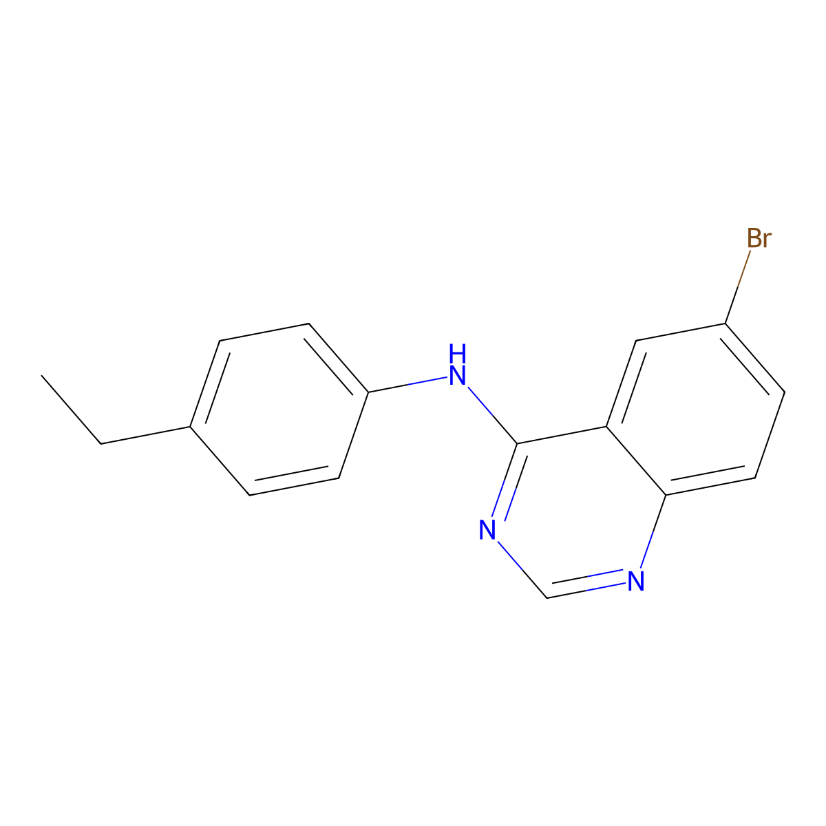 6-bromo-N-(4-ethylphenyl)quinazolin-4-amine molecular structure, CAS 433690-83-6