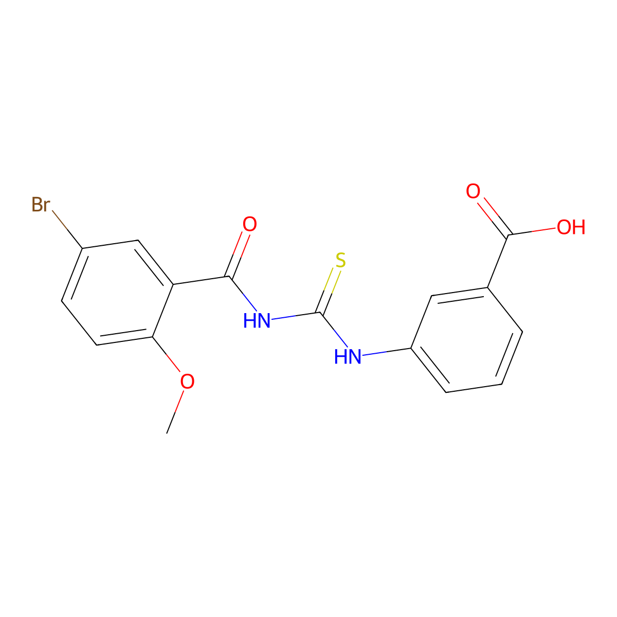 3-[(5-Bromo-2-methoxybenzoyl)carbamothioylamino]benzoic acid molecular structure, CAS 433690-89-2