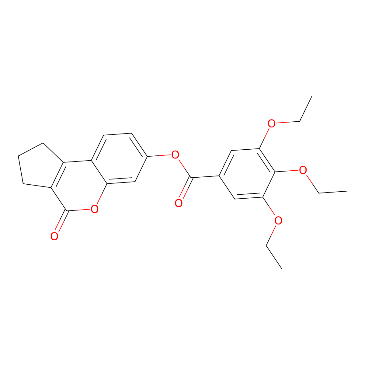 4-Oxo-1,2,3,4-tetrahydrocyclopenta[c]chromen-7-yl 3,4,5-triethoxybenzoate molecular structure, CAS 433690-96-1