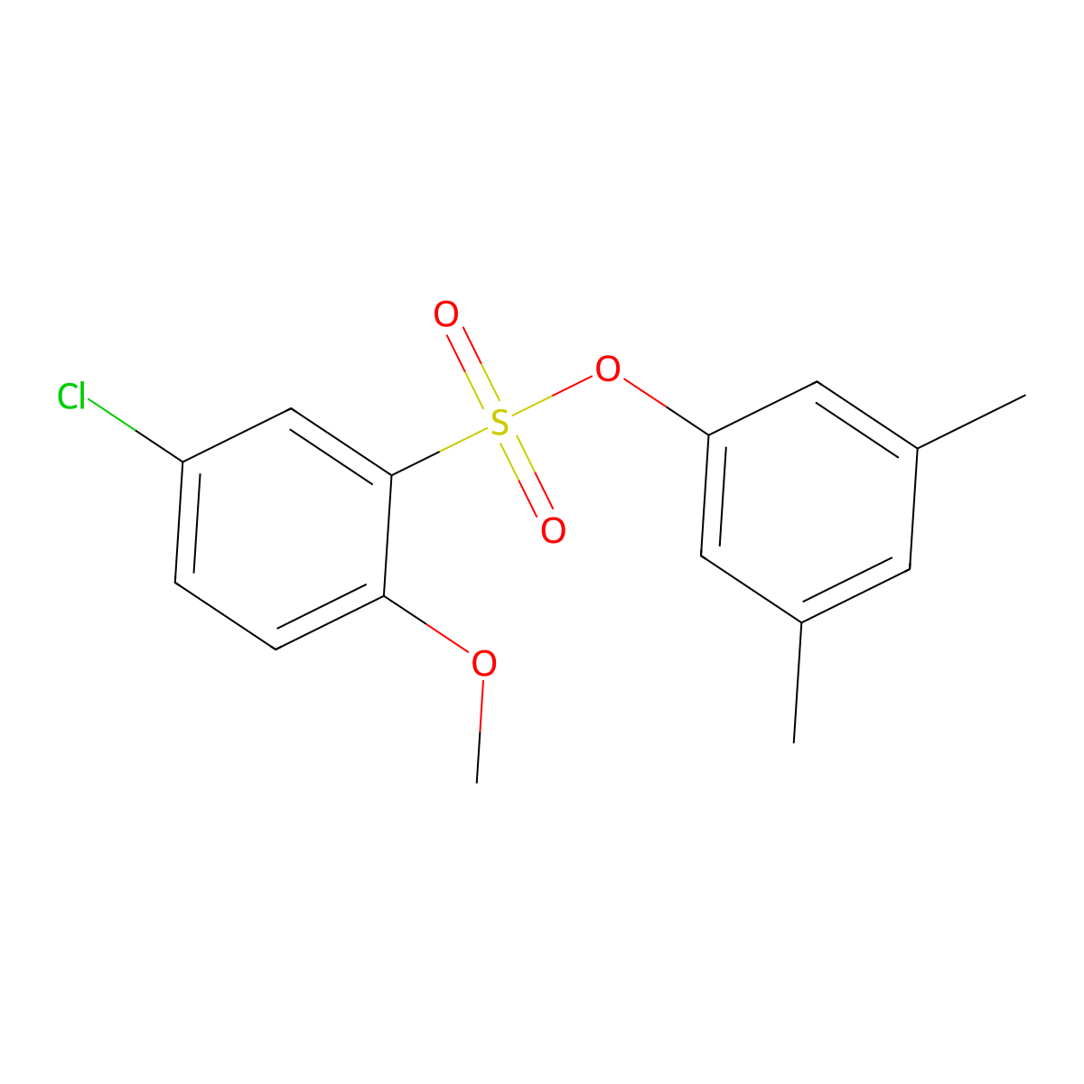 3,5-Dimethylphenyl 5-chloro-2-methoxybenzenesulfonate molecular structure, CAS 433691-04-4