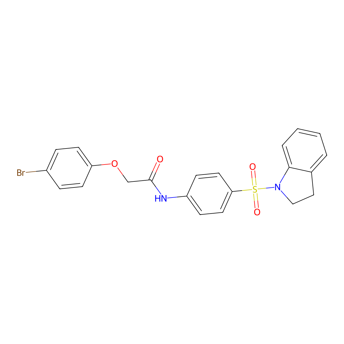2-(4-bromophenoxy)-N-[4-(2,3-dihydro-1H-indol-1-ylsulfonyl)phenyl]acetamide molecular structure, CAS 433691-07-7