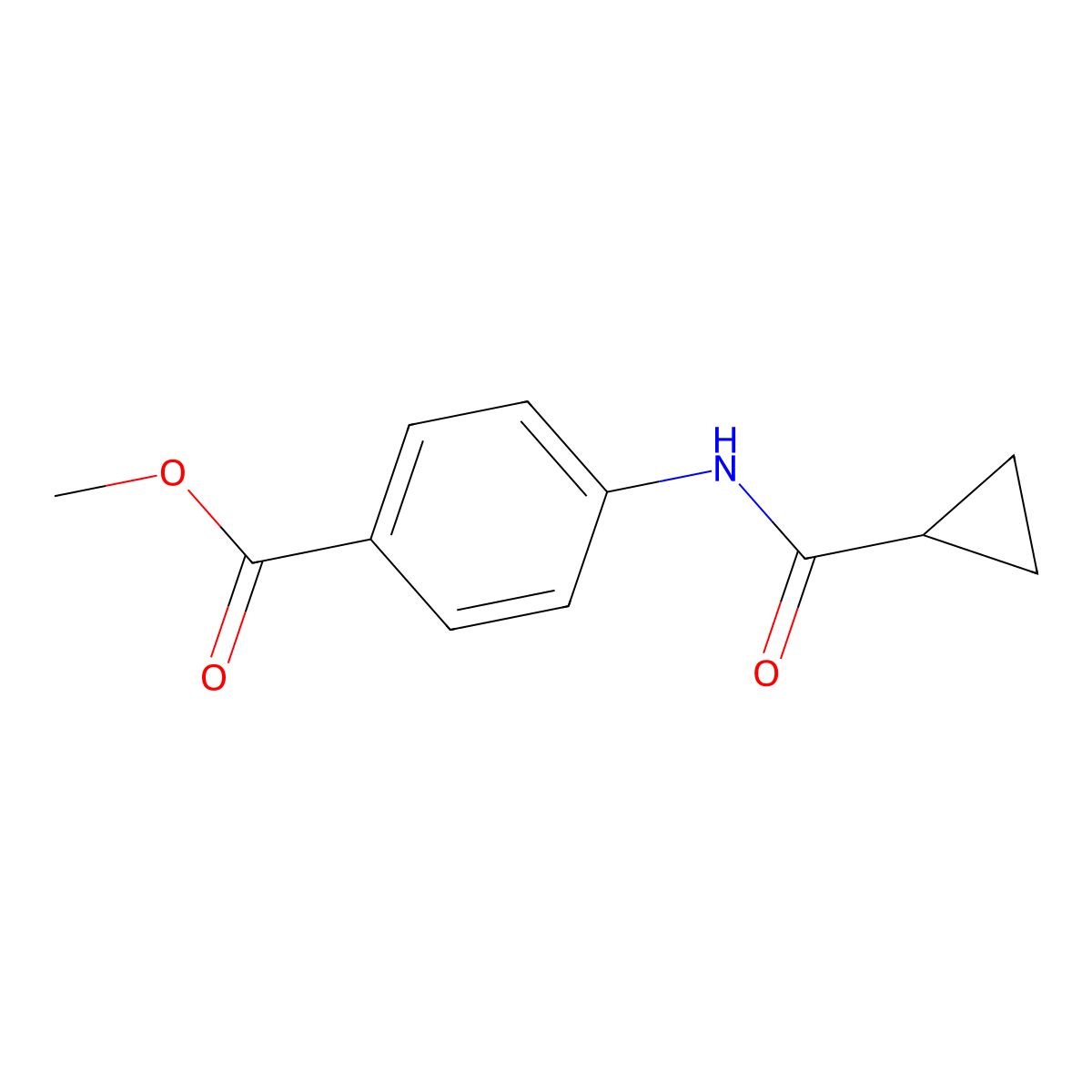 Methyl 4-[(cyclopropylcarbonyl)amino]benzoate molecular structure, CAS 433691-09-9