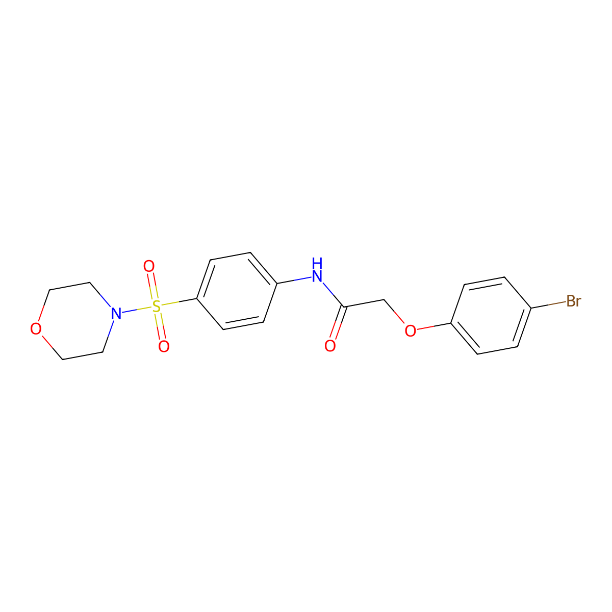 2-(4-bromophenoxy)-N-(4-morpholin-4-ylsulfonylphenyl)acetamide molecular structure, CAS 433691-21-5