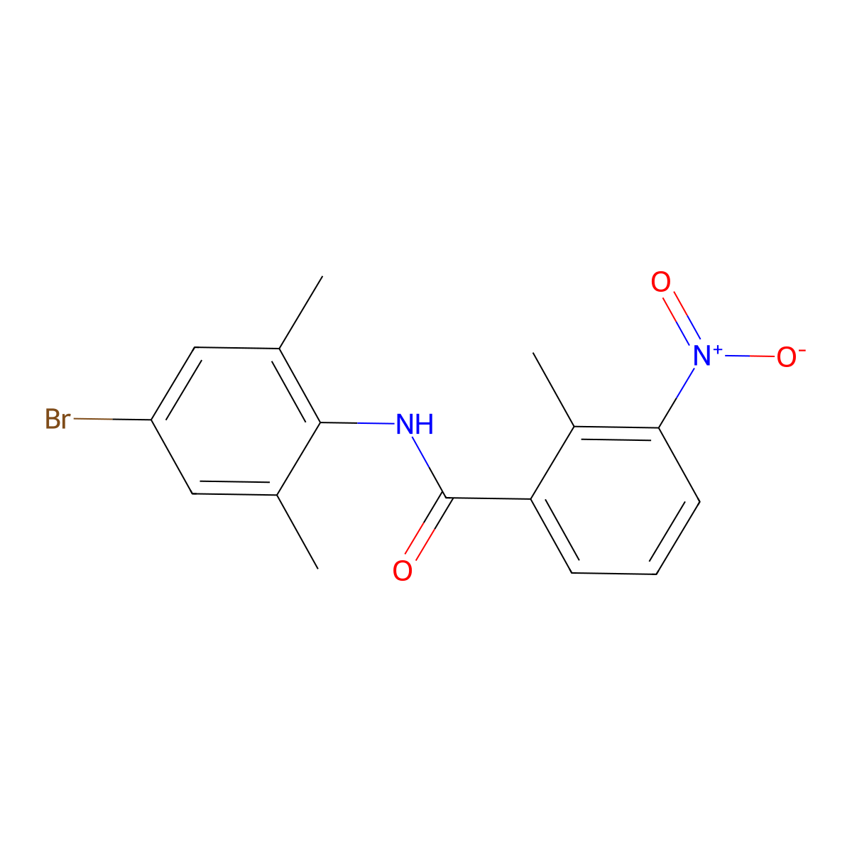 N-(4-bromo-2,6-dimethylphenyl)-2-methyl-3-nitrobenzamide molecular structure, CAS 433691-30-6