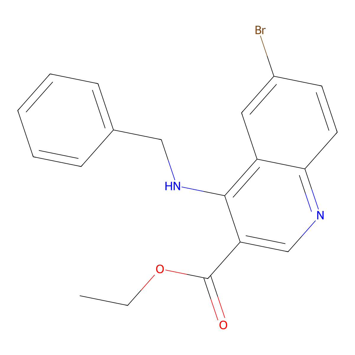 Ethyl 4-(benzylamino)-6-bromoquinoline-3-carboxylate molecular structure, CAS 433691-39-5