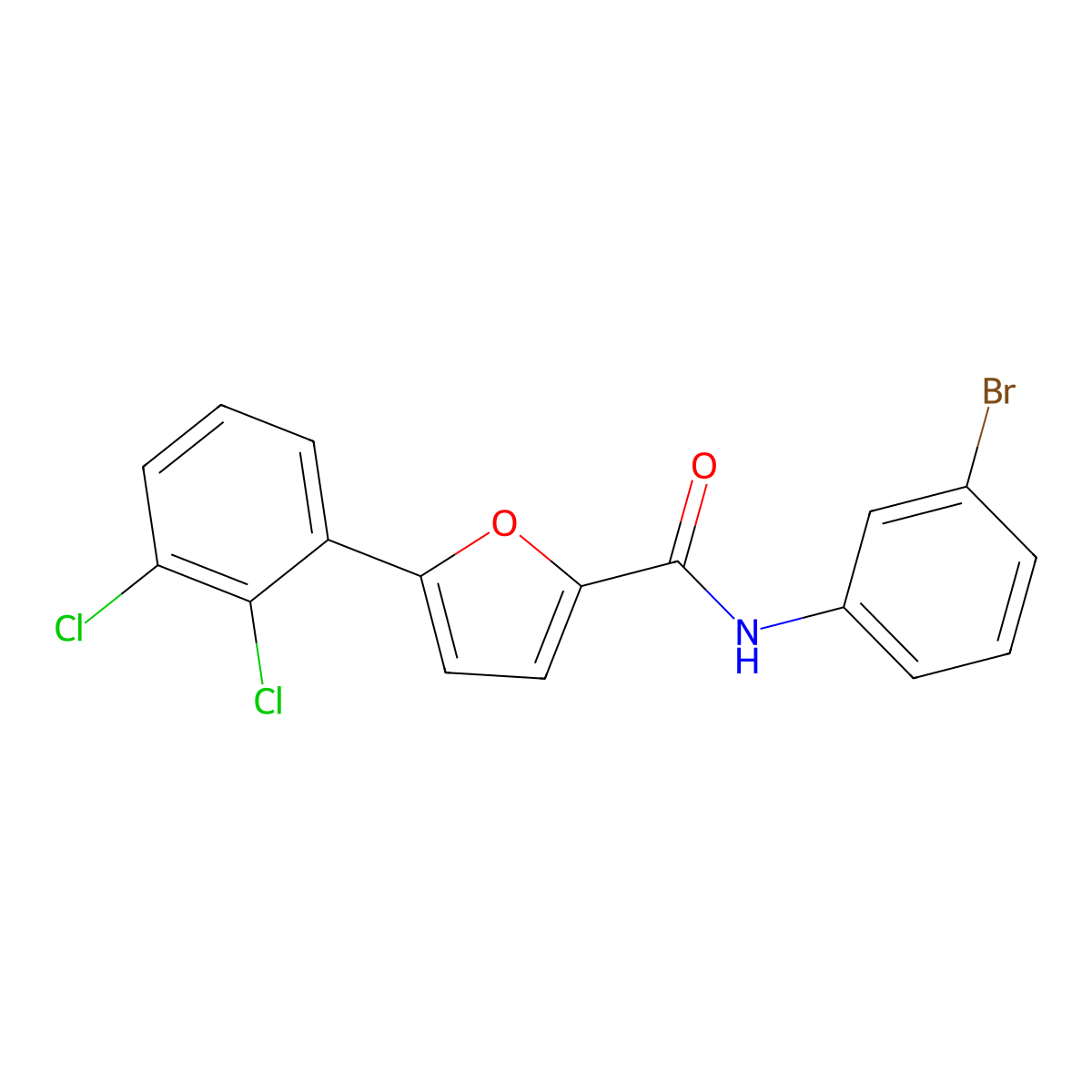 N-(3-bromophenyl)-5-(2,3-dichlorophenyl)furan-2-carboxamide molecular structure, CAS 433691-44-2