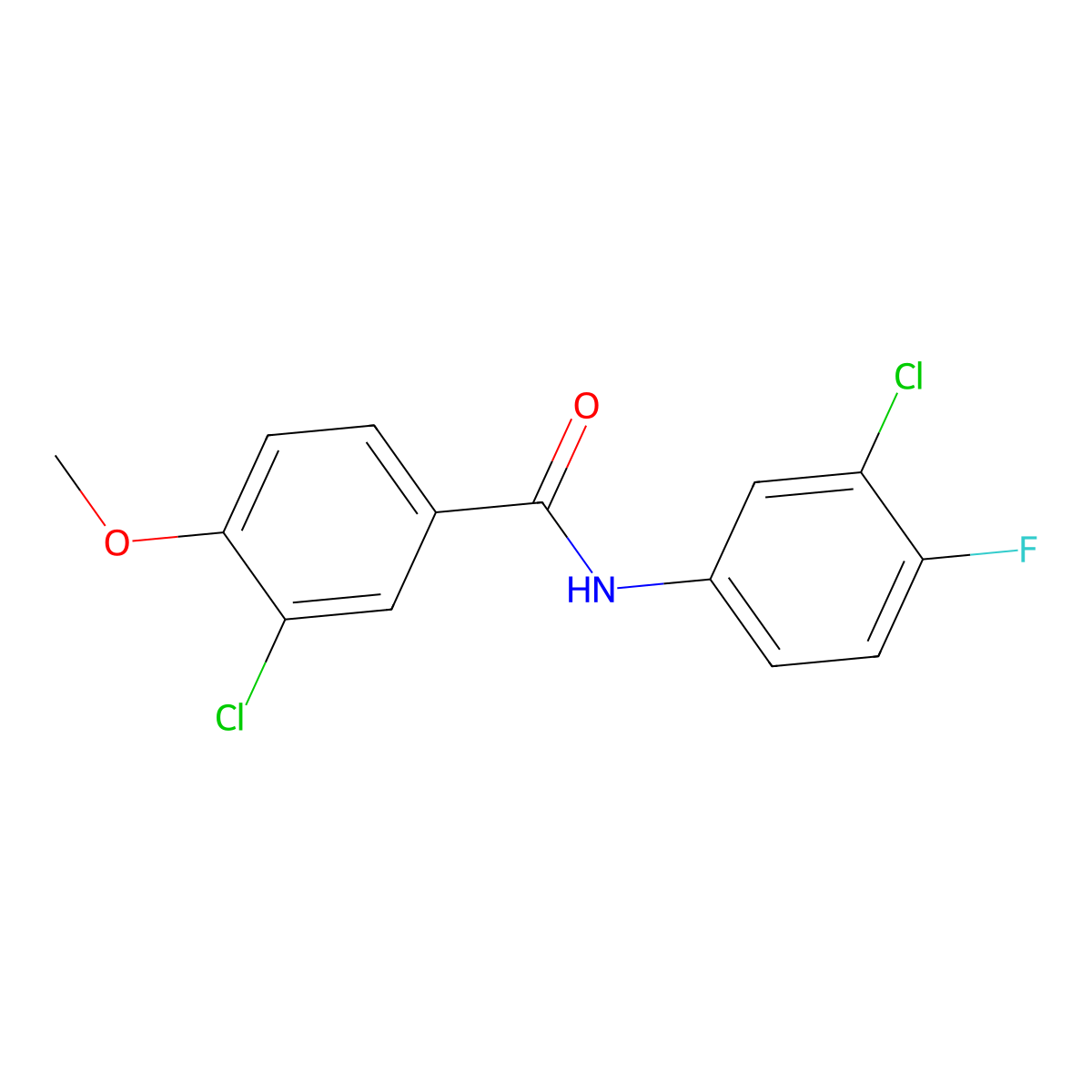 3-chloro-N-(3-chloro-4-fluorophenyl)-4-methoxybenzamide molecular structure, CAS 433691-59-9