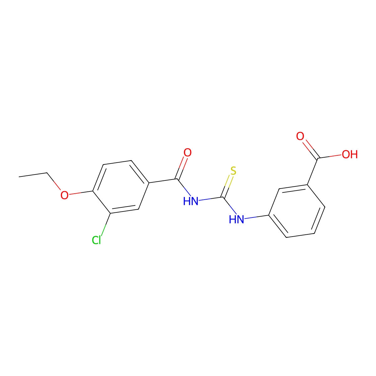 3-[(3-Chloro-4-ethoxybenzoyl)carbamothioylamino]benzoic acid molecular structure, CAS 433691-61-3