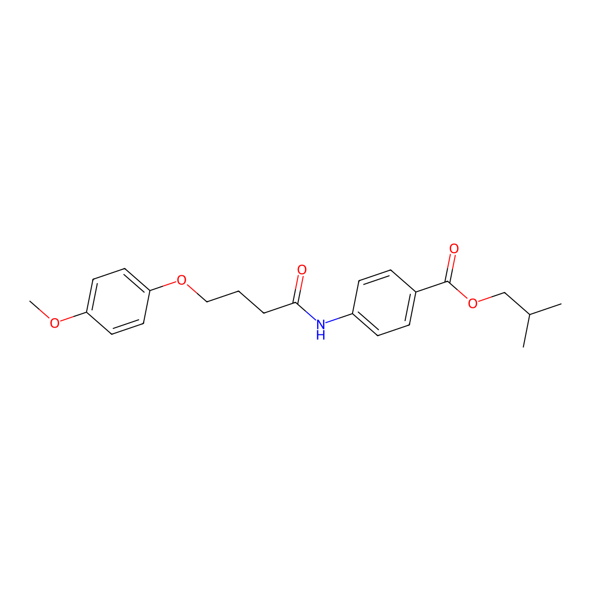2-Methylpropyl 4-[4-(4-methoxyphenoxy)butanoylamino]benzoate molecular structure, CAS 433691-64-6
