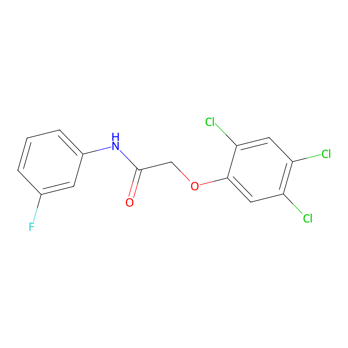 N-(3-fluorophenyl)-2-(2,4,5-trichlorophenoxy)acetamide molecular structure, CAS 433691-65-7
