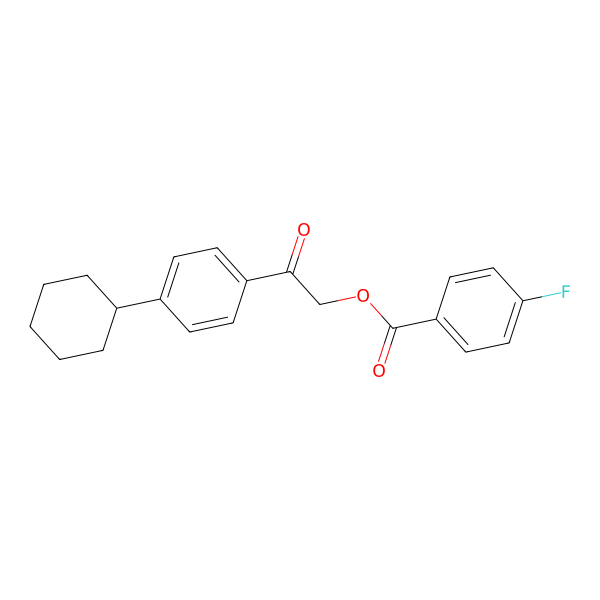 2-(4-Cyclohexylphenyl)-2-oxoethyl 4-fluorobenzoate molecular structure, CAS 433691-70-4