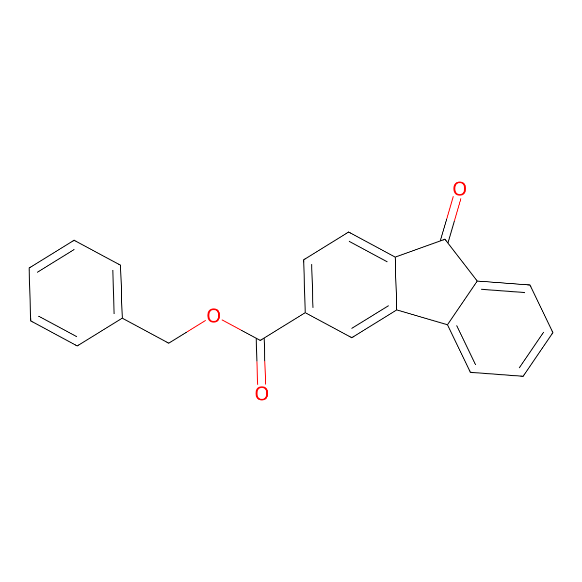 9-Oxo-3-fluorenecarboxylic acid (phenylmethyl) ester molecular structure, CAS 433691-80-6