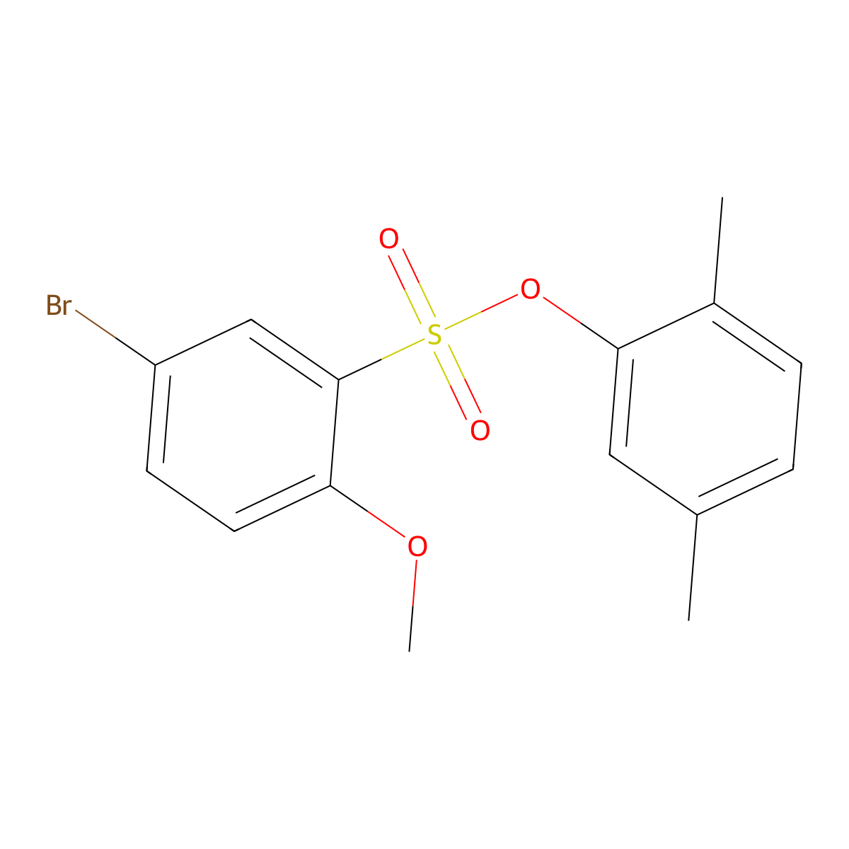 2,5-Dimethylphenyl 5-bromo-2-methoxybenzenesulfonate molecular structure, CAS 433691-81-7
