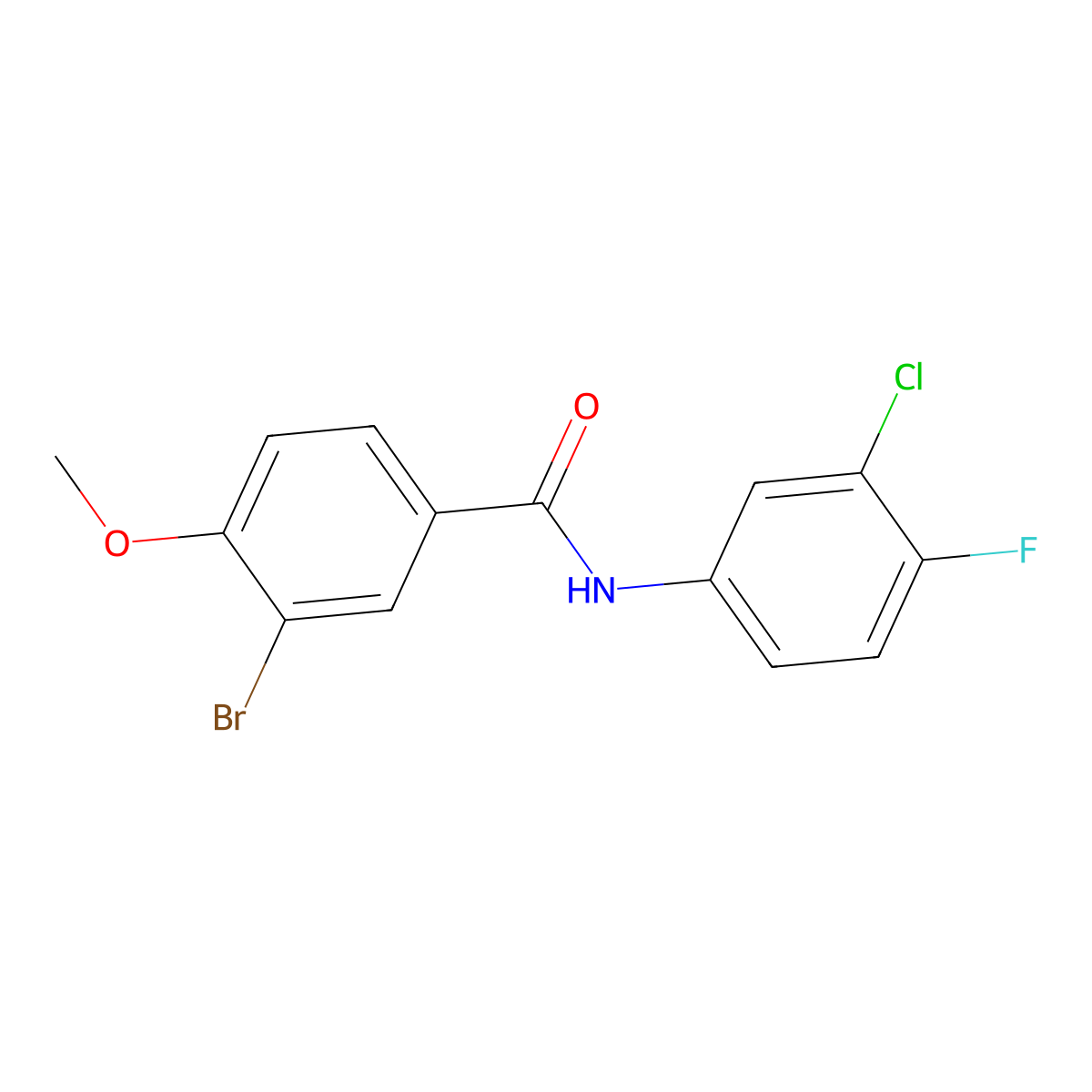 3-bromo-N-(3-chloro-4-fluorophenyl)-4-methoxybenzamide molecular structure, CAS 433691-86-2