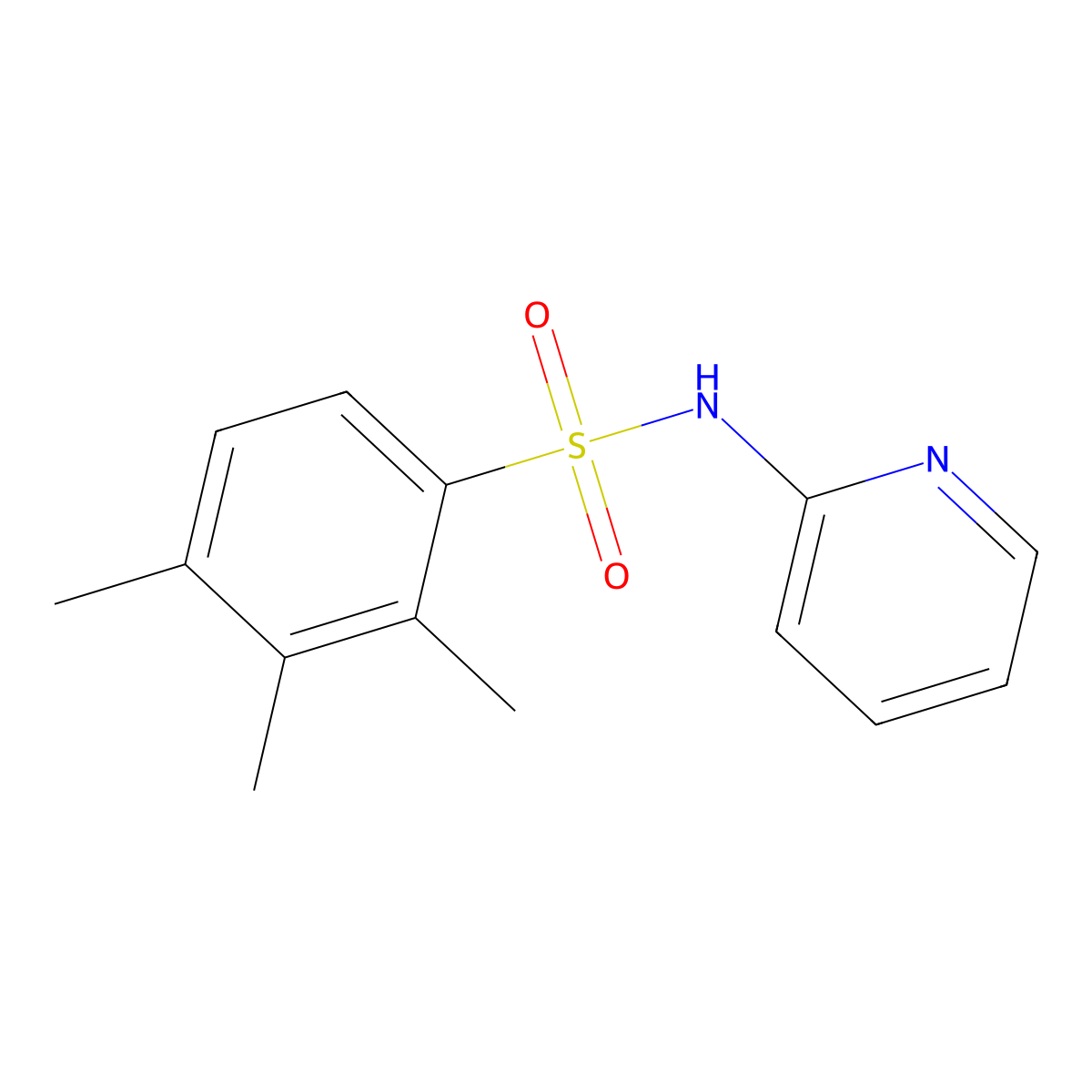 2,3,4-trimethyl-N-pyridin-2-ylbenzenesulfonamide molecular structure, CAS 433691-88-4