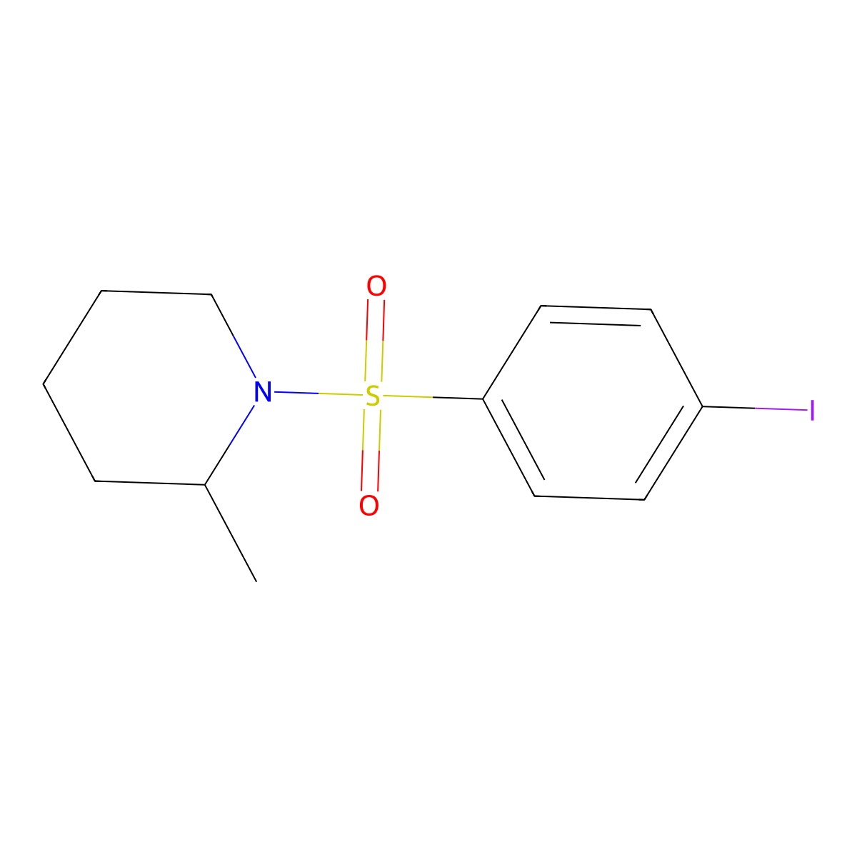 1-(4-Iodophenyl)sulfonyl-2-methylpiperidine molecular structure, CAS 433691-98-6