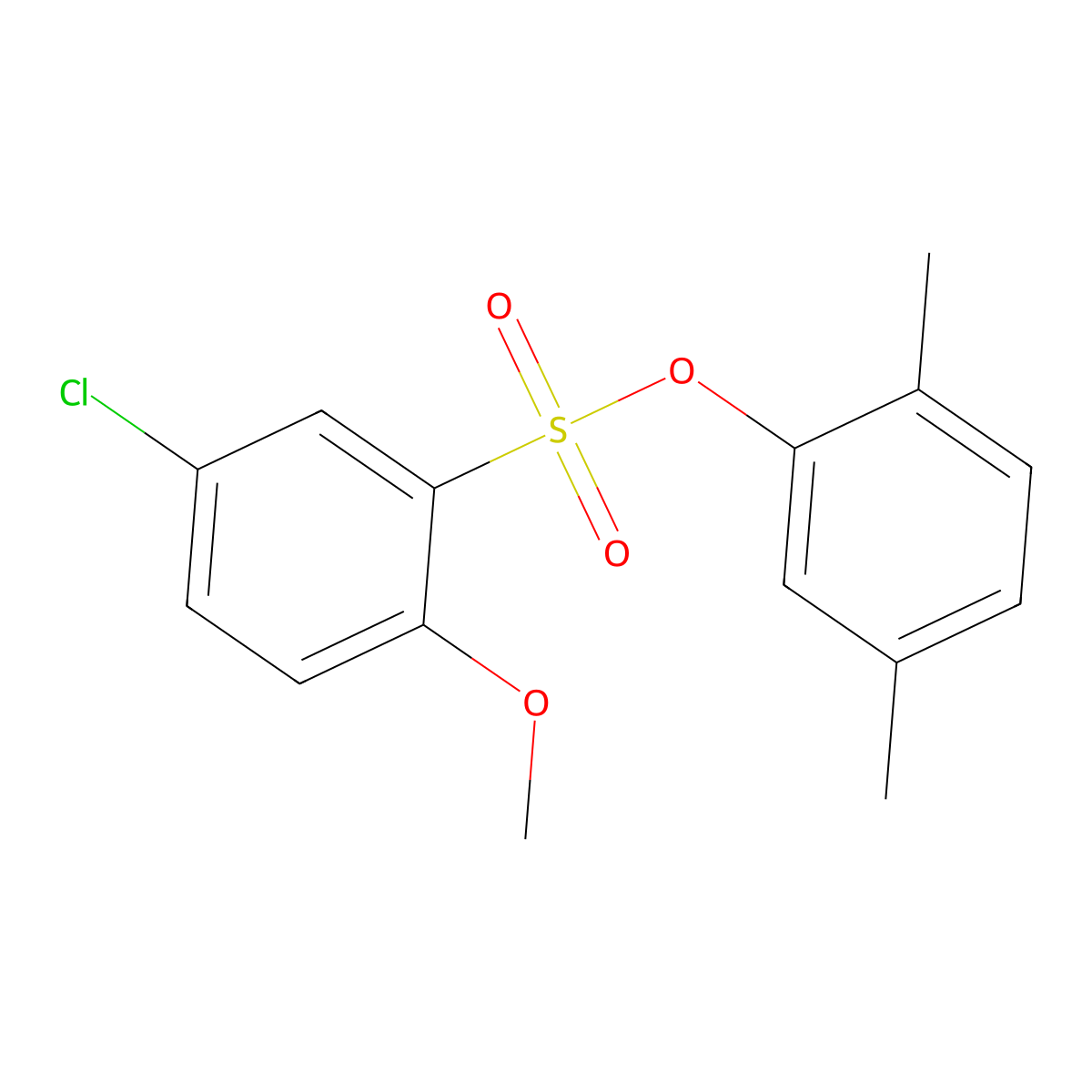 2,5-Dimethylphenyl 5-chloro-2-methoxybenzenesulfonate molecular structure, CAS 433692-00-3