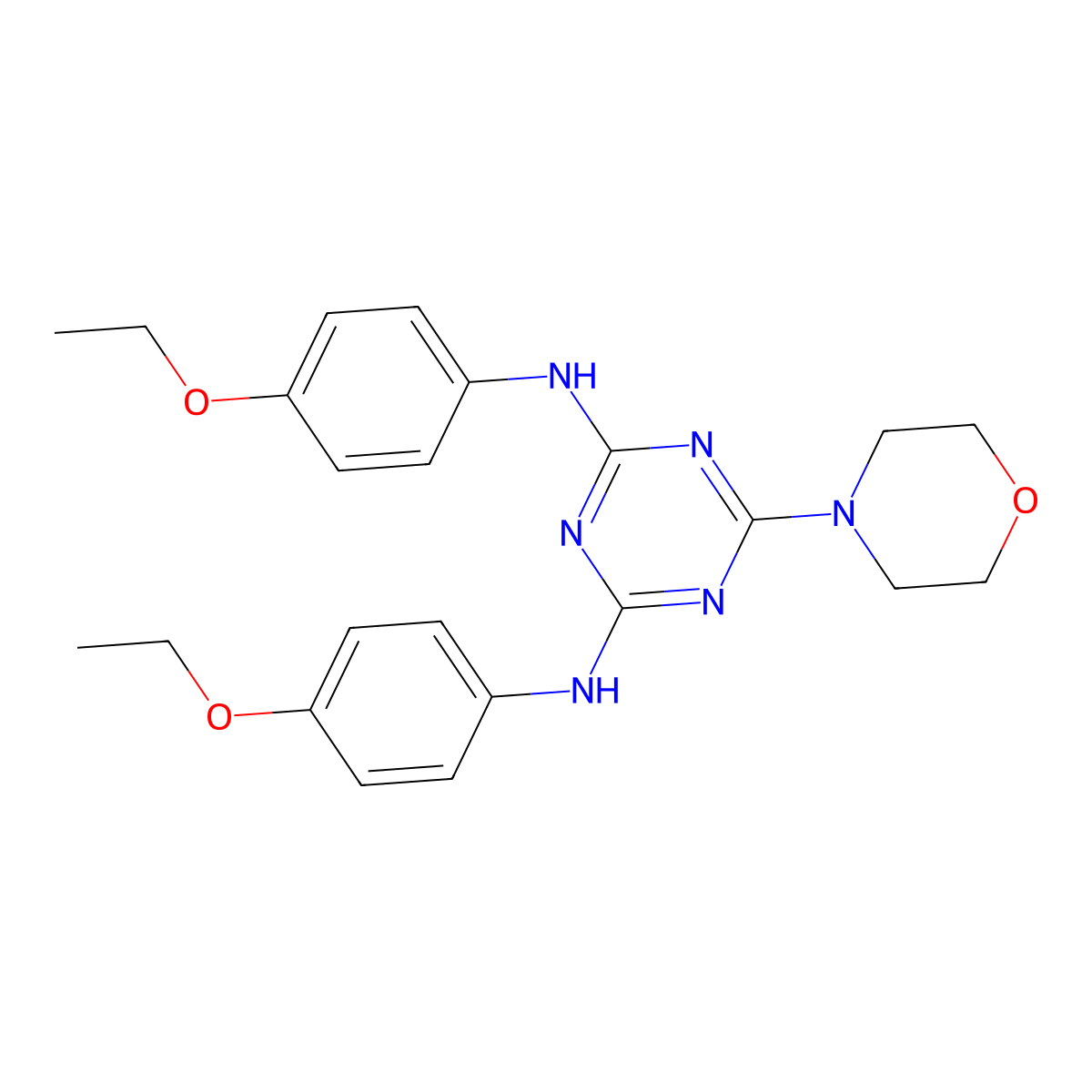 N2,N4-Bis(4-ethoxyphenyl)-6-(morpholin-4-YL)-1,3,5-triazine-2,4-diamine molecular structure, CAS 433692-03-6